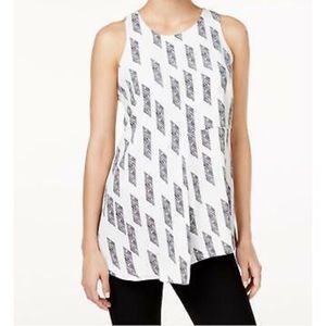 Alfani Urban Romance Black/White Angle Top NWT